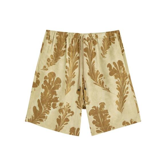 Dries Van Noten Mens Piperi Drawstring Shorts in Dessin A Gold 46 S/M - Picture 4 of 4